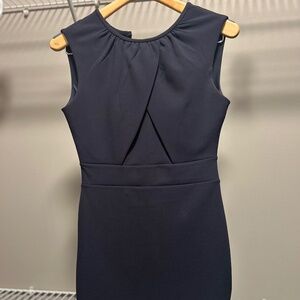 Beautiful Navy mid length crepe dress
